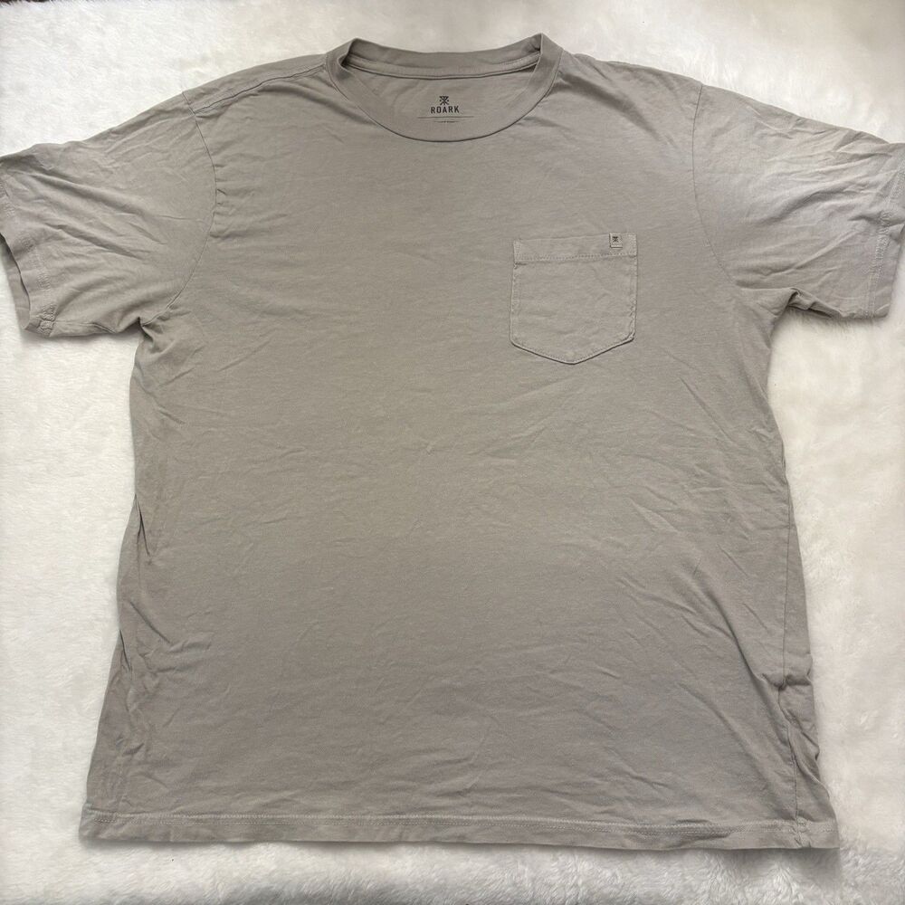 Roark Men’s Beige Colored Solid Pocket T-Shirt Size Large 100% Cotton